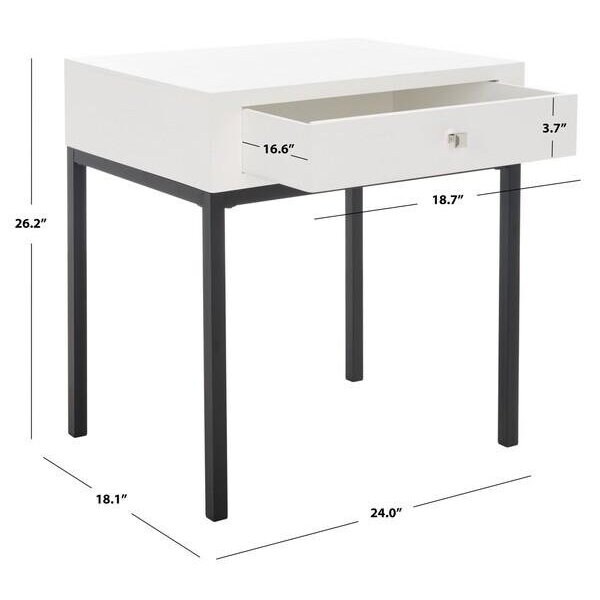 Safavieh Adena End Table, White - 27.8 x 18.1 x 24 in. - AMH6612C
