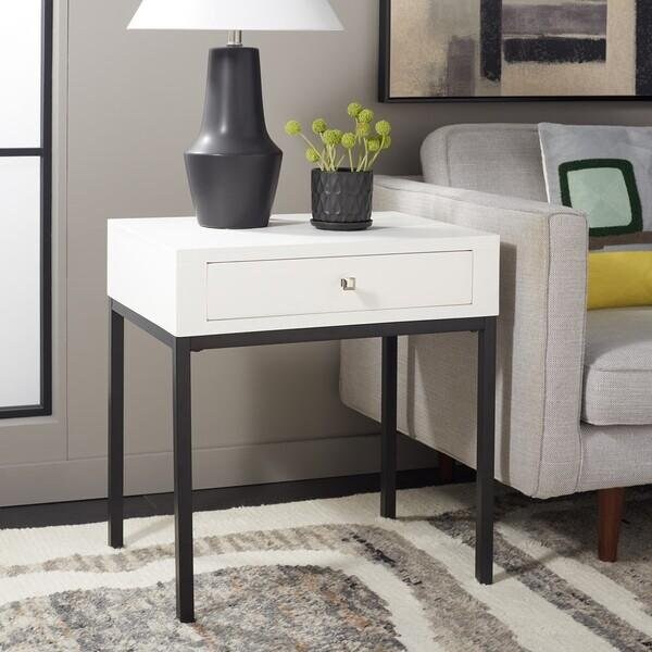 Safavieh Adena End Table, White - 27.8 x 18.1 x 24 in. - AMH6612C