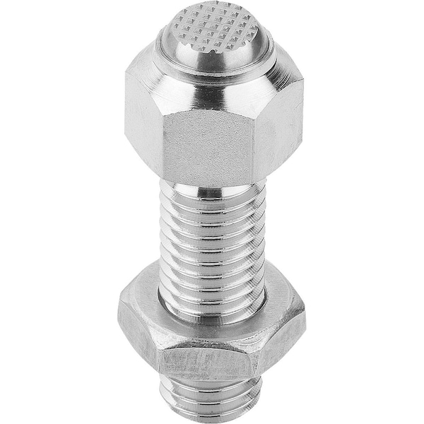 Kipp Self-Aligning Pads, Adjustable, L=60, 7, Form:F Serrated, Stainless Electropolished, Comp:Stainless - K0287.3161