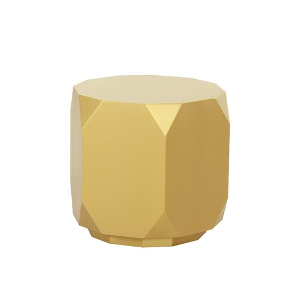 Pasargad Home Selva Wood Finish Side Table, Gold - PLZ-226E-L