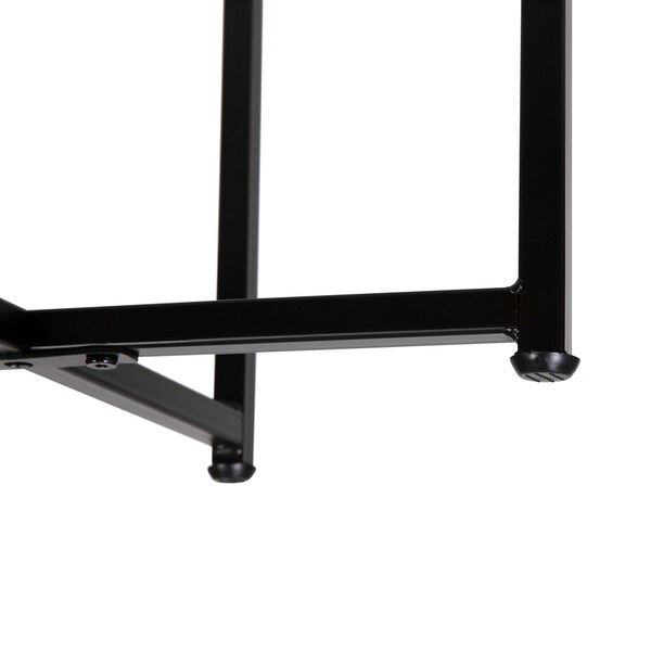 Flash Furniture Round Walnut End Table with Matte Black Frame - NAN-JH-1787ET-WAL-BK-GG