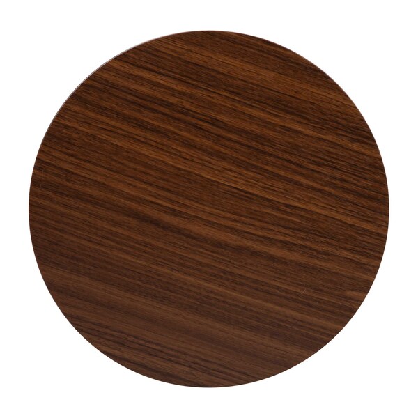 Flash Furniture Round Walnut End Table with Matte Black Frame - NAN-JH-1787ET-WAL-BK-GG