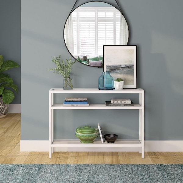 Henn & Hart Henn & Hart AT0434 Sivil 42 in. White Console Table - AT0434