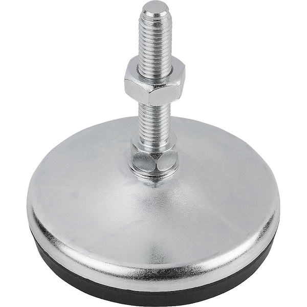 Kipp Levelling Foot, Form:A M14X50, D=80, Steel, Comp:Rubber - K0739.1108014X50