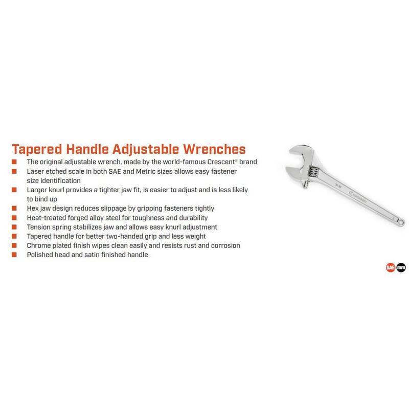 Llave ajustable Crescent de 24 pulgadas con mango cónico - AC224BK