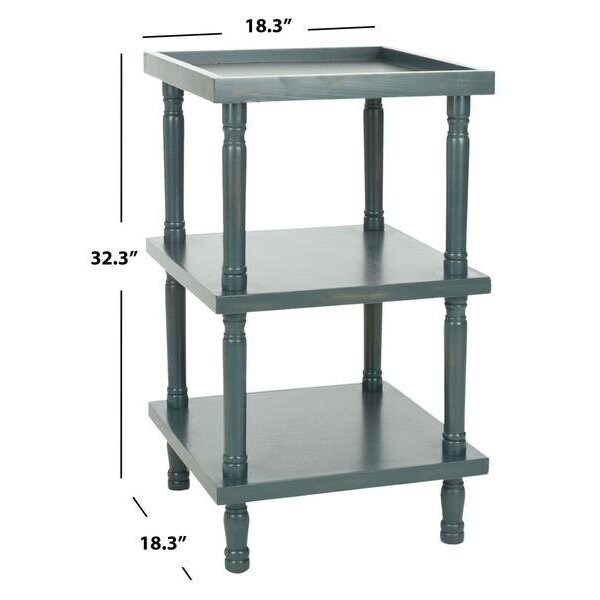 Safavieh Esmeralda Side Table, Steel Teal - 32.25 x 18.25 x 18.25 in. - AMH6602C