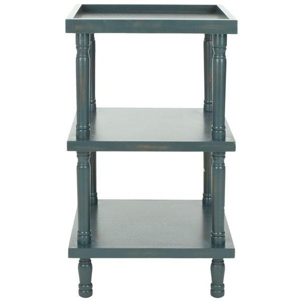 Safavieh Esmeralda Side Table, Steel Teal - 32.25 x 18.25 x 18.25 in. - AMH6602C