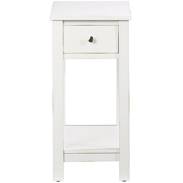 Progressive Furniture Living Room Chairside Table, White - T400-71