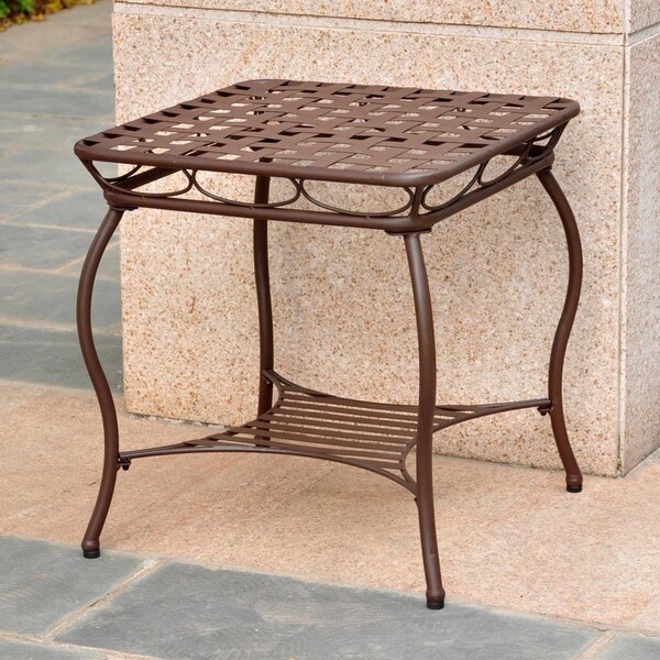 International Caravan Santa Fe Iron Nailhead Side Table - 3552-RT-BN