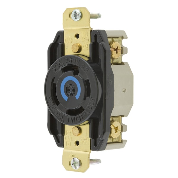 Receptáculo Twist-Lock de 30A Hubbell 3P 4W 250VAC L15-30R BK - HBL2720