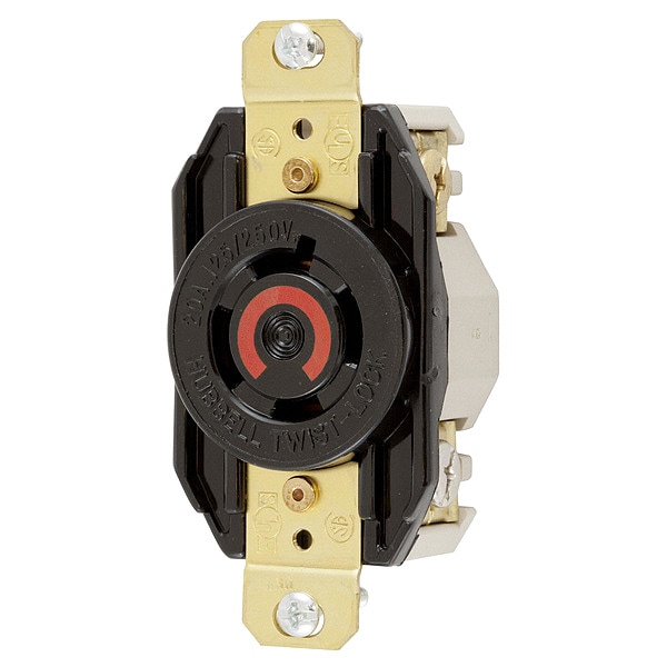 
Tomacorriente Hubbell de Bloqueo Giratorio de 20A 3P 4W 125/250VAC L14-20R BK - HBL2410