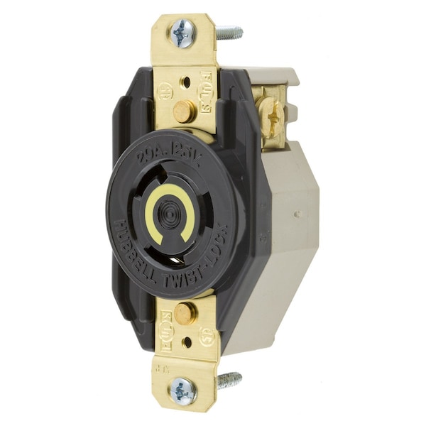 Receptáculo Twist-Lock de 20A 2P 3W 125VAC L5-20R BK - HBL2310 de Hubbell