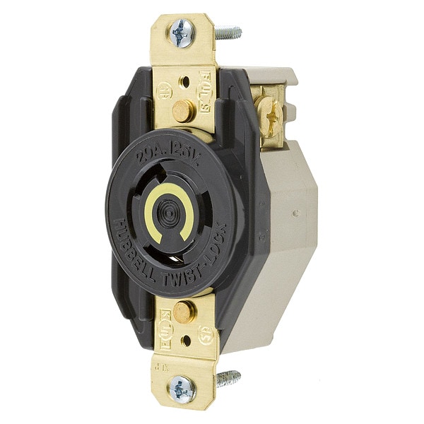 Receptáculo Twist-Lock de 20A 2P 3W 125VAC L5-20R BK - HBL2310 de Hubbell