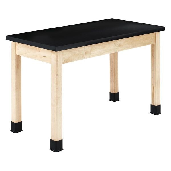 Diversified Spaces Rectangle Table, 60" W, 32" L, 30" H, ChemGuard Laminate, black - P7142BM30N