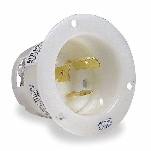 Entrada de bloqueo giratorio de brida de 20A de Hubbell 2P 3W 250VAC L6-20P WT - HBL2325