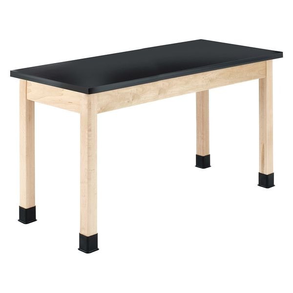 Diversified Spaces Rectangle Table, 54" W, 56" L, 36" H, ChemGuard Laminate, black - P7202BM34N