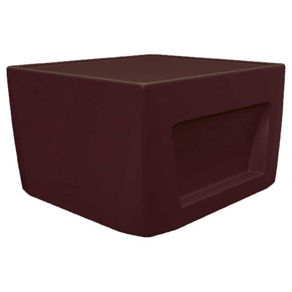 Cortech Rectangle End Table, 24 in W, 24 in L, 15 in H, Polyethylene, Burgundy - 126484BY