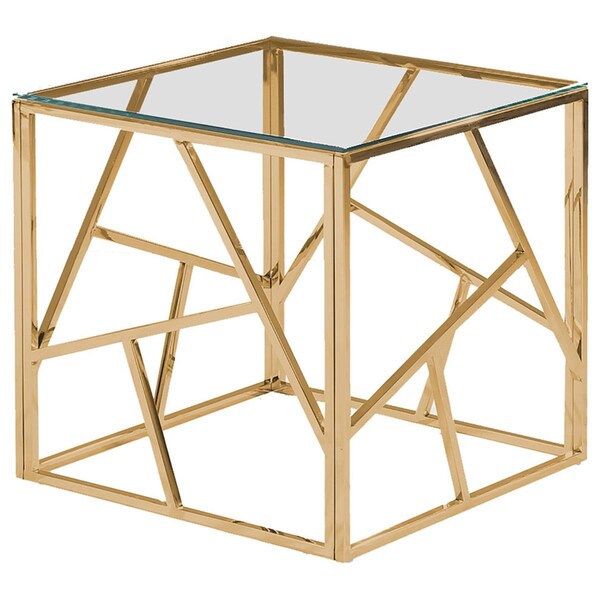 Best Master Furniture Stainless Steel Living Room Gold End Table - E26 GOLD END TABLE