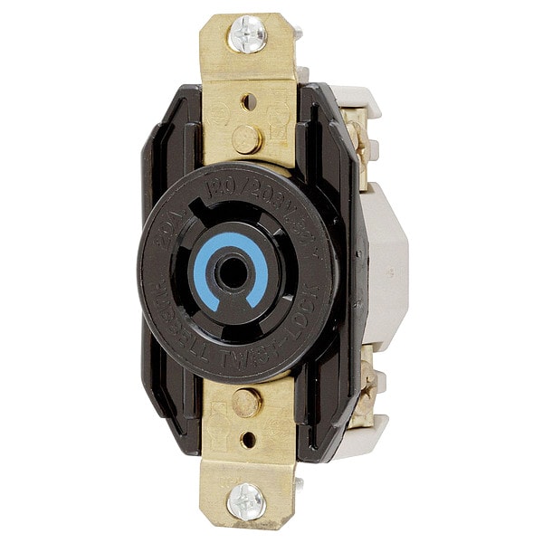 Receptáculo Twist-Lock de 20A, 4 polos, 5 cables, 120/208VAC L21-20R BK - HBL2510