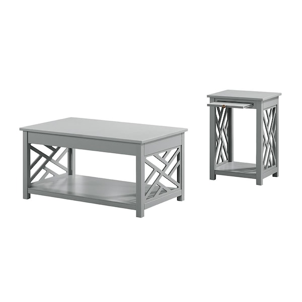 Kd Cama De Bebe 36 in. Coventry Coffee & End Table with Tray - Set of 2 - KD3251397