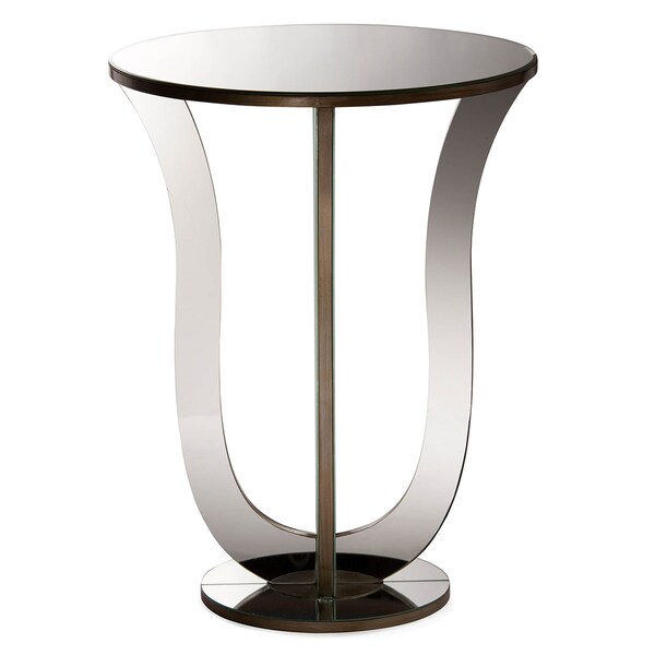 Baxton Studio Kylie Modern Hollywood Glamour Style Mirrored Accent Side Table - 121-6734