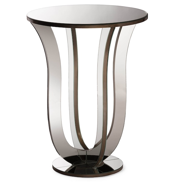 Baxton Studio Kylie Modern Hollywood Glamour Style Mirrored Accent Side Table - 121-6734