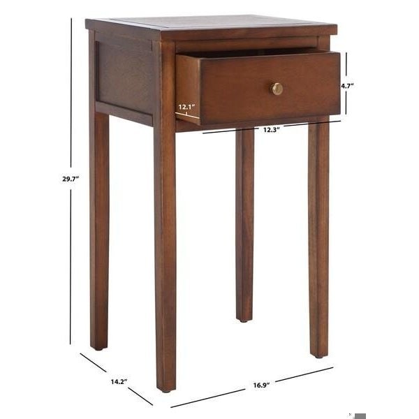 Safavieh Abel End Table- Filbert Brown - 29.7 x 14.2 x 16.9 in. - AMH6626F