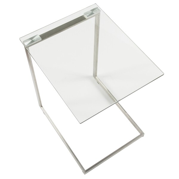 Lumisource Zenn End Table with Clear Glass - TB-ZENN GLS