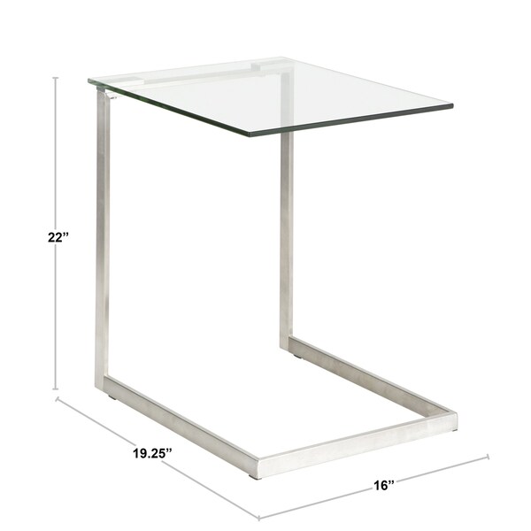 Lumisource Zenn End Table with Clear Glass - TB-ZENN GLS
