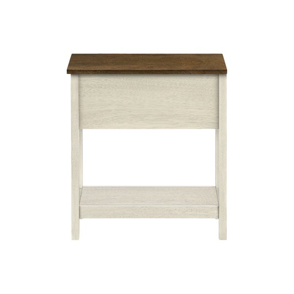 Monarch Specialties Rectangle 2 Tier Accent Side Table W/ Storage Drawer, 24.25 in W, 11.75 in L, 21.75 in H - I 3962