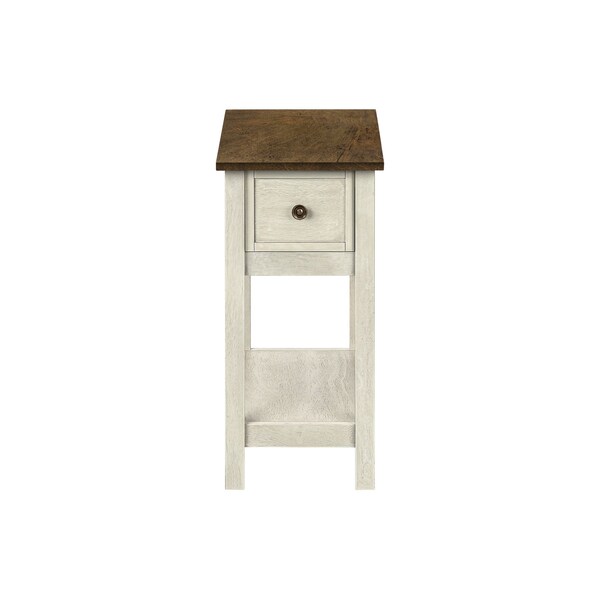 Monarch Specialties Rectangle 2 Tier Accent Side Table W/ Storage Drawer, 24.25 in W, 11.75 in L, 21.75 in H - I 3962