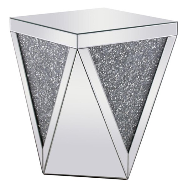 Elegant Lighting Elegant Lighting 18.5 in. Modern Royal Cut Crystal End Table Silver - MF92008