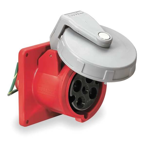 Receptáculo de clavija y enchufe IEC de Hubbell, 60A, 480V - HBL460R7W