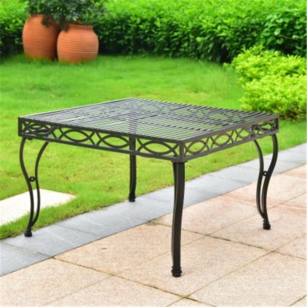 International Caravan 30 in. Segovia Iron Square Coffee Table, Antique Black - 3500-CT-ANT-BK