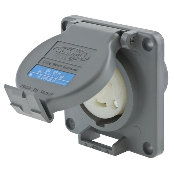 Receptáculo a prueba de agua de bloqueo de torsión de 30 amperios, 2 polos, 3 cables, 250VAC - HBL2620SW