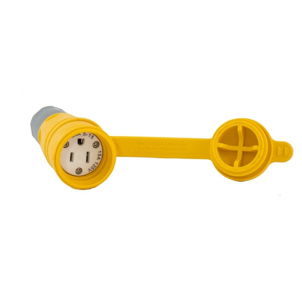 Conector recto a prueba de agua de Hubbell, hembra, 5-15R, 15A125V, 2 polos 3 cables - HBL15W47A