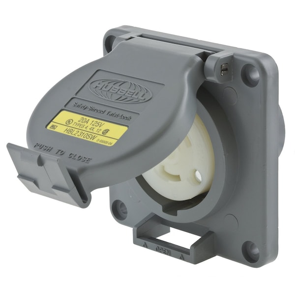 Receptáculo giratorio hermético de 20A, 2 polos, 3 cables, 125VAC - HBL2310SW