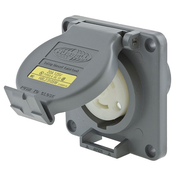 Receptáculo giratorio hermético de 20A, 2 polos, 3 cables, 125VAC - HBL2310SW