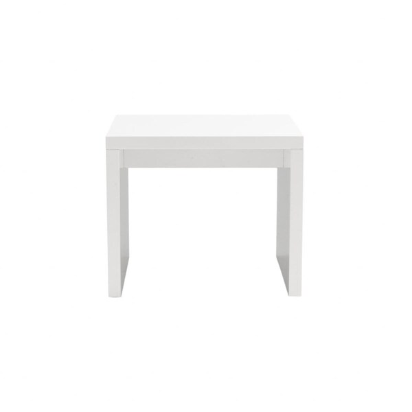 Gfancy Fixtures High Gloss White Lacquered MDF Square Side Table 23.63 x 23.63 x 20.08 in. - GF3097551