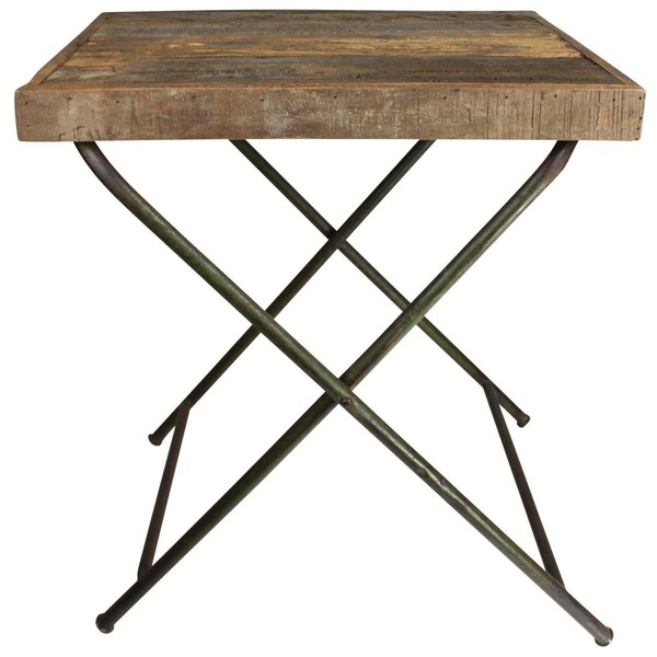 Homeroots Reclaimed Wood Folding Table, Natural - 393487