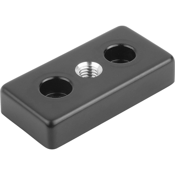 Kipp Foot Plate D=M12 80X40X16 Plastic, Black Powder, Type I, Bn=8 - K1057.0840801121