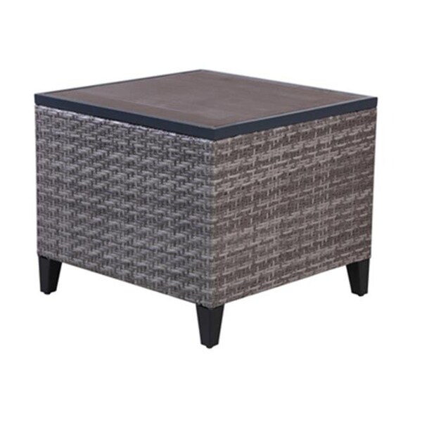Letright Industrial Letright Industrial 258928 Four Seasons Courtyard Serranova Aluminium Side Table; Light Gray - 27.95 x 27.95 x 24.02 in. - 258928
