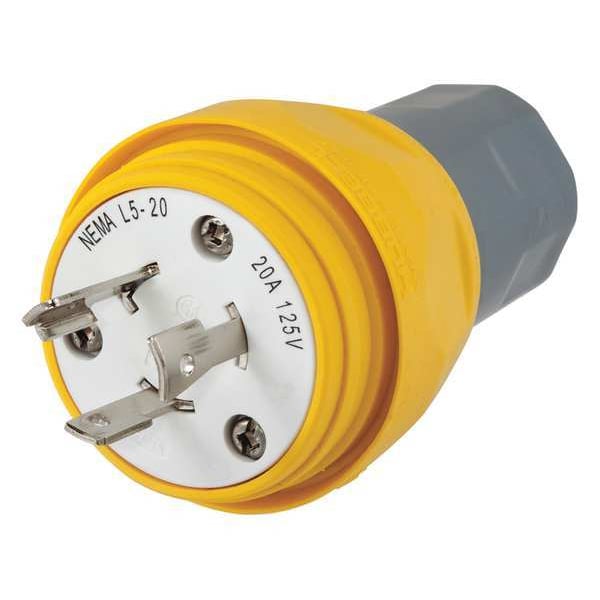 Enchufe de bloqueo hermético de 20A de Hubbell, 2P 3W 125VAC L5-20P YL - HBL26W47