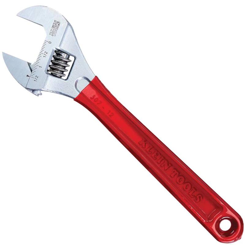 Llave ajustable de capacidad extra de 1-1/2 pulgadas con mango recubierto de plástico - D507-12.