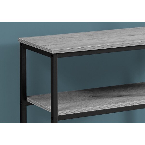 Monarch Specialties Accent Table - 42"L / Grey / Black Metal Hall Console - I 3514