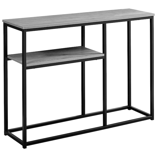 Monarch Specialties Accent Table - 42"L / Grey / Black Metal Hall Console - I 3514