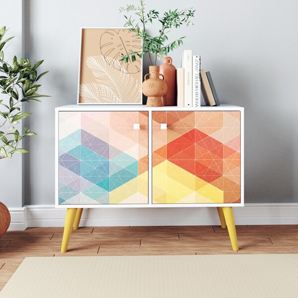 Manhattan Comfort Rectangle Avesta Double Side Table. 2.0, 35.43 W, 13.78 L, 27.36 H, Melamine MDP, White - 7AMC132