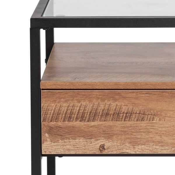 Flash Furniture Glass End Table, Cumberland Rustic - NAN-JN-28102E-GG