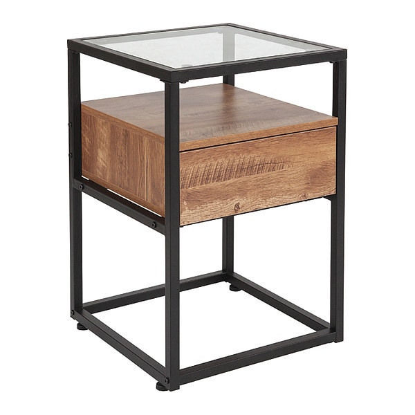 Flash Furniture Glass End Table, Cumberland Rustic - NAN-JN-28102E-GG