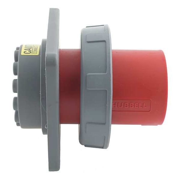 Entrada de clavija y receptáculo IEC de Hubbell, 60A, 480V, Rojo - HBL460B7W